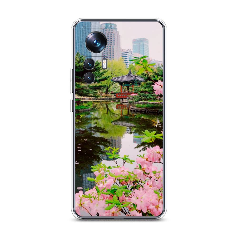 

Чехол на Xiaomi 12T Pro "Сакура возле озера", Зеленый;розовый;голубой, 315750-2