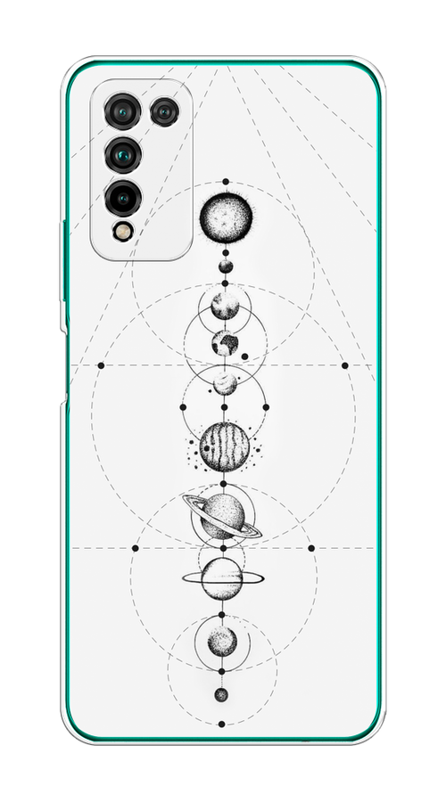 

Чехол на Honor 10X Lite "Парад планет", Серый, 6104650-2