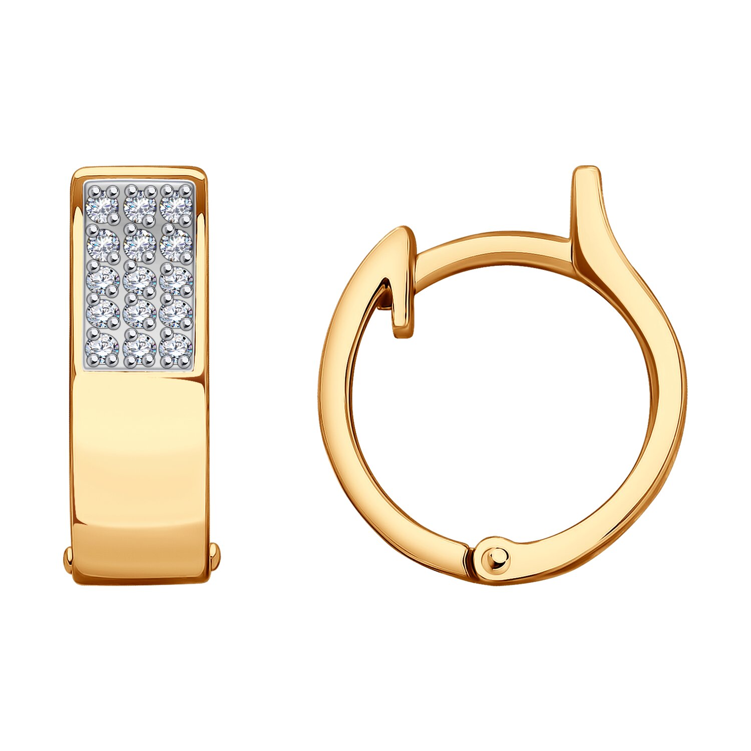 

Серьги конго из красного золота ЯХОНТ Золотой 2721509, фианит, 2721509