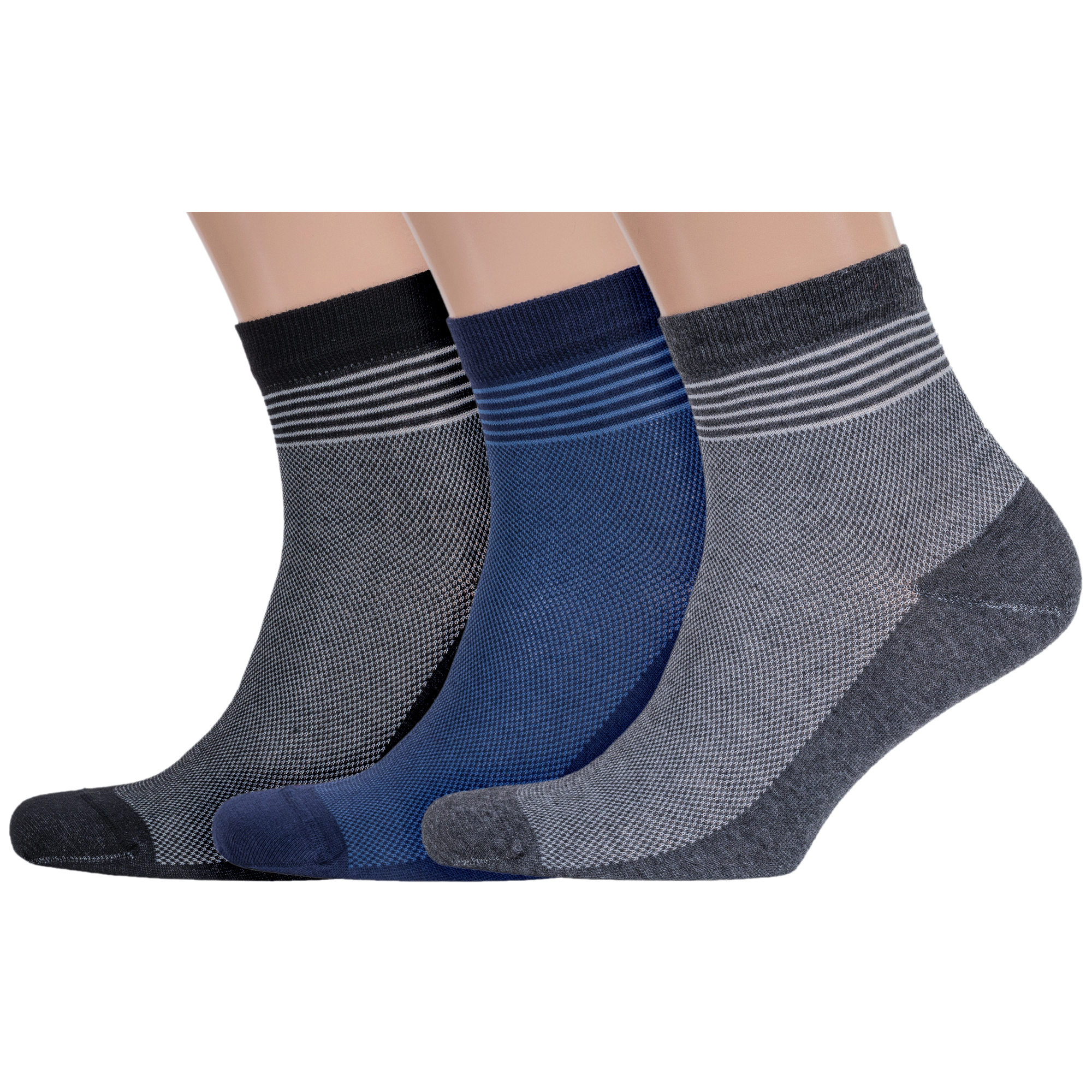 

Комплект носков мужских Rusocks 3-М3-23741 черных; серых; синих 25, Черный;серый;синий, 3-М3-23741