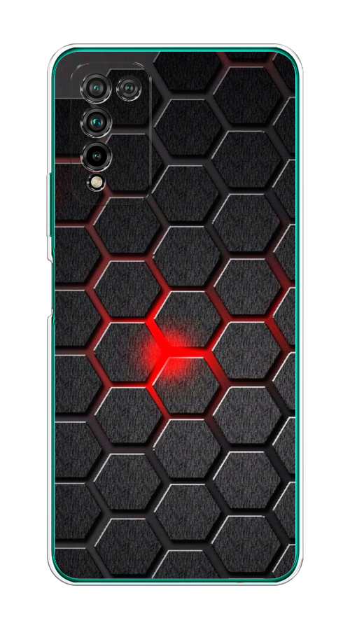 

Чехол на Honor 10X Lite "Соты красные", Красный;черный;серый, 6104650-3