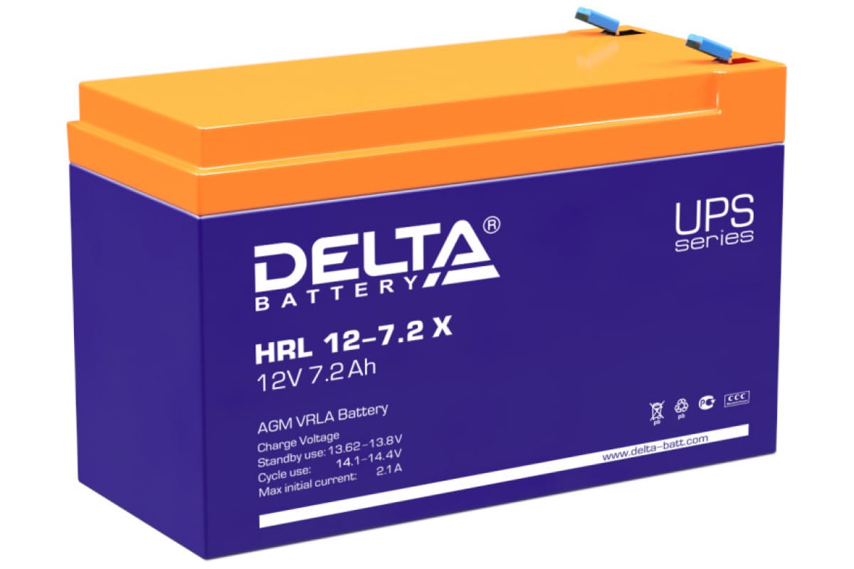 Аккумулятор для ИБП Delta 7.2 А/ч 12 В (HRL 12-7.2 X)