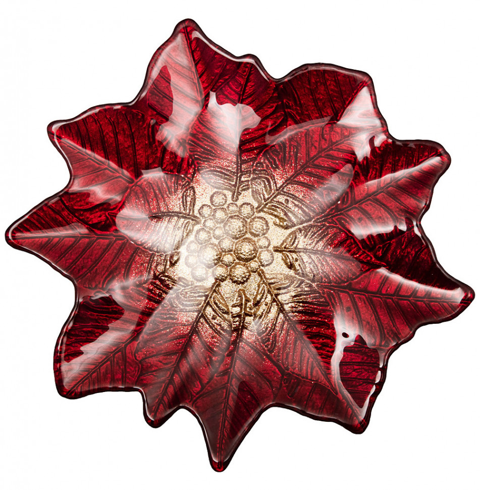 

Блюдо 27 х 26 см фигурное АКСАМ "Poinsettia red gold" / 226080, Poinsettia red gold