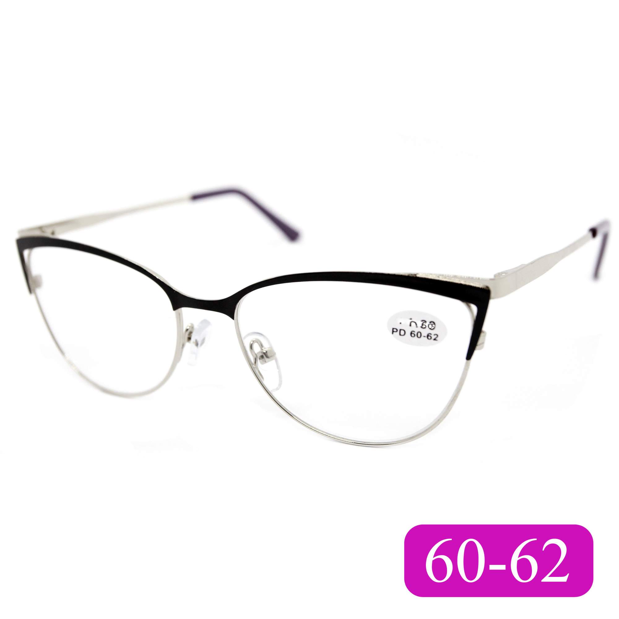 

Готовые очки Glodiatr 1541 +2,50, без футляра, цвет черный, РЦ 60-62, 1541
