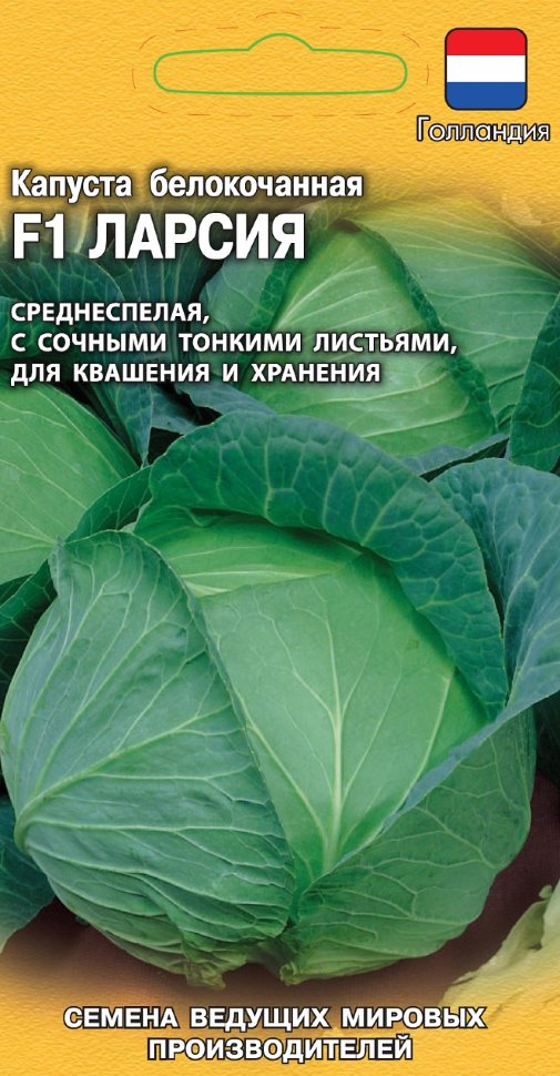 

Семена капуста белокочанная Ларсия F1 Гавриш 1910647-10 10 уп.