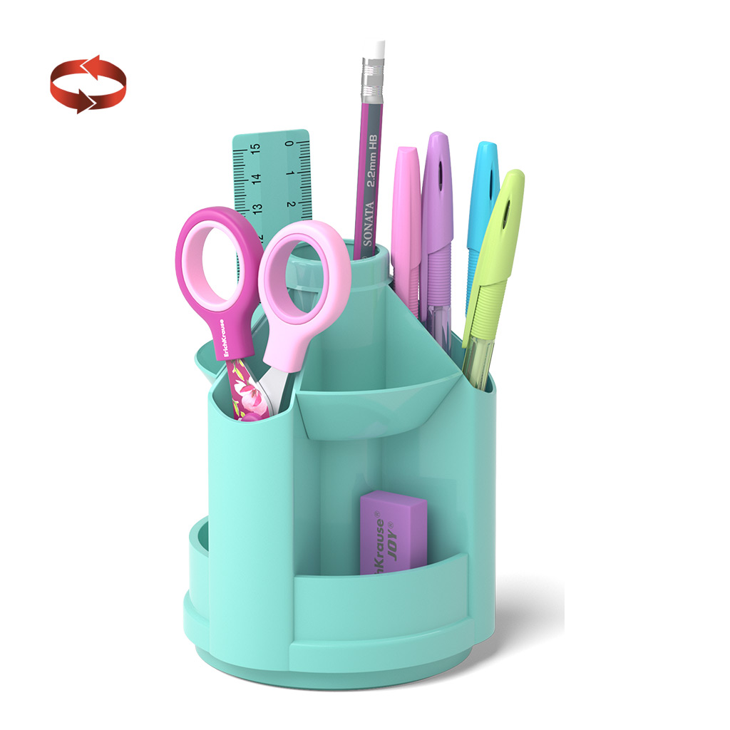 фото Набор настольный на вращающейся подставке erichkrause mini desk pastel mint мятный (53690)