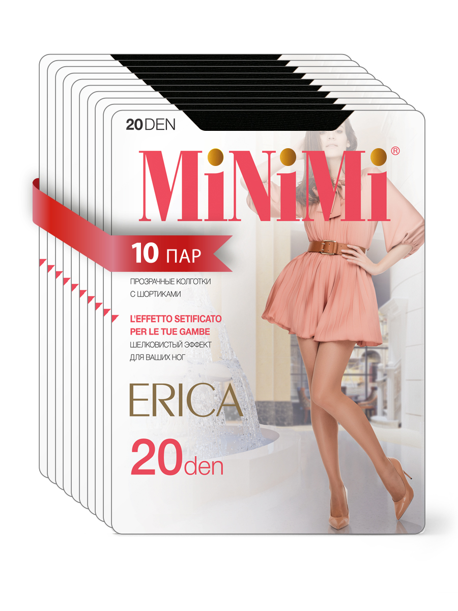 

Комплект колготок женских Minimi ERICA 20 (спайка 10 шт.) черных 4, Черный, ERICA 20 (спайка 10 шт.)