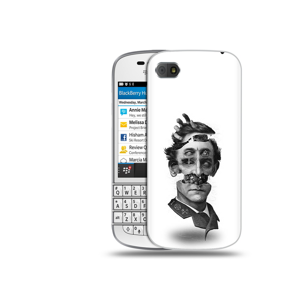 

Чехол MyPads Tocco для BlackBerry Q10 страшное лицо абстракция, Прозрачный, Tocco