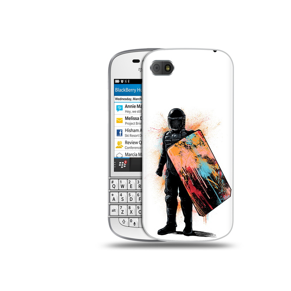 

Чехол MyPads Tocco для BlackBerry Q10 солдат с красочным щитом, Прозрачный, Tocco
