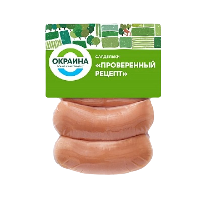 

Сардельки "Проверенный рецепт" Окраина в натуральной оболочке 400-600г