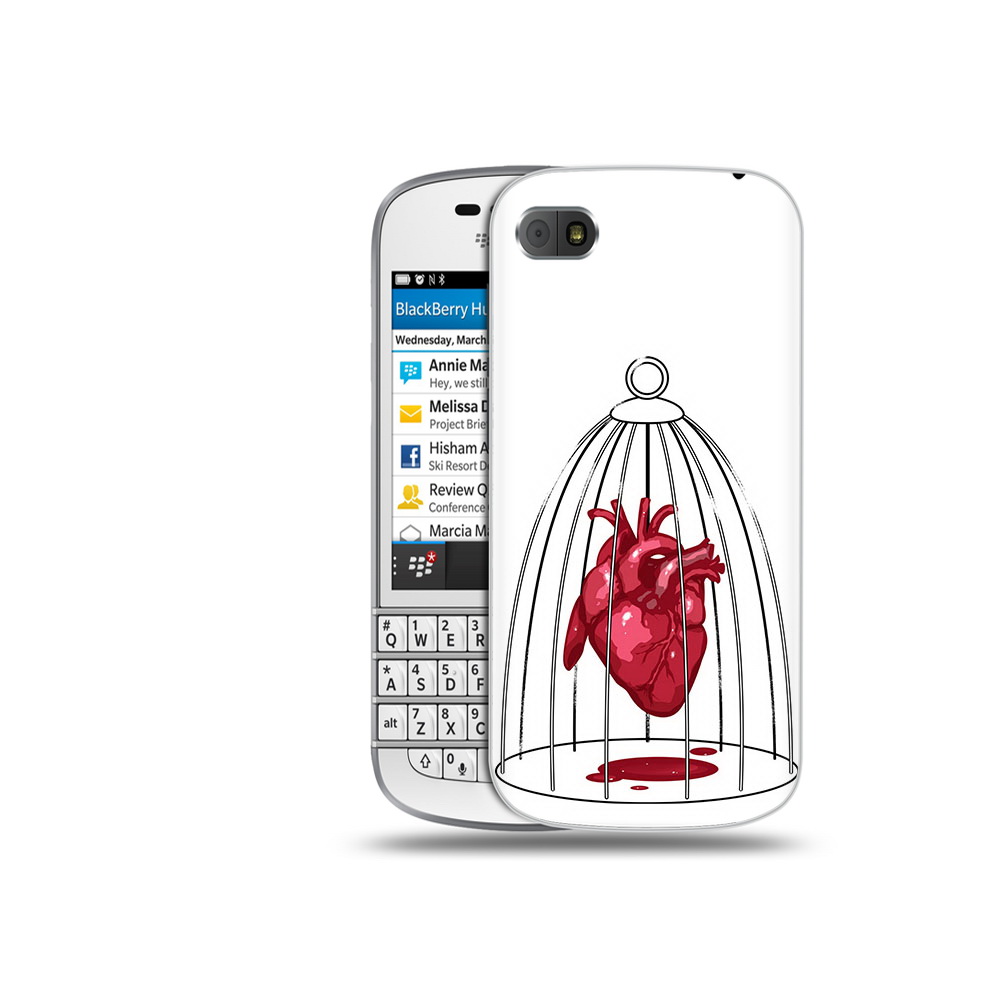 

Чехол MyPads Tocco для BlackBerry Q10 сердце в клетке, Прозрачный, Tocco