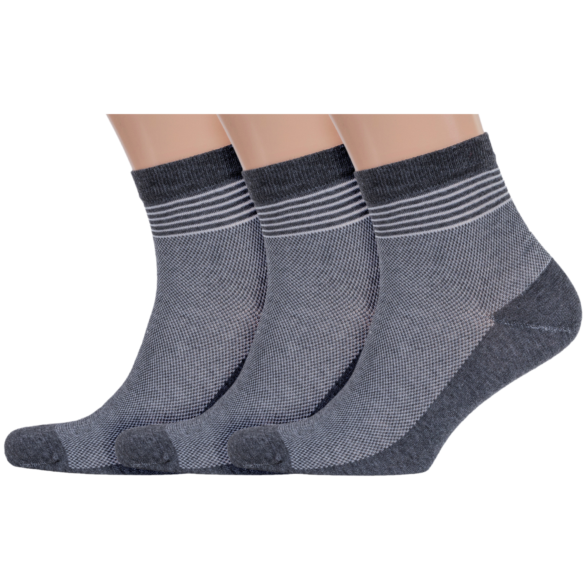 

Комплект носков мужских Rusocks 3-М3-23741 серых 27, Серый, 3-М3-23741