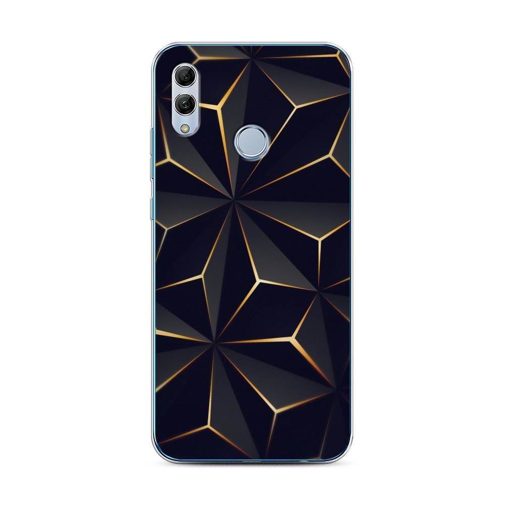 

Чехол для Honor 10 Lite/Huawei P Smart 2019 "Черные полигоны", Золотистый;черный, 67550-3