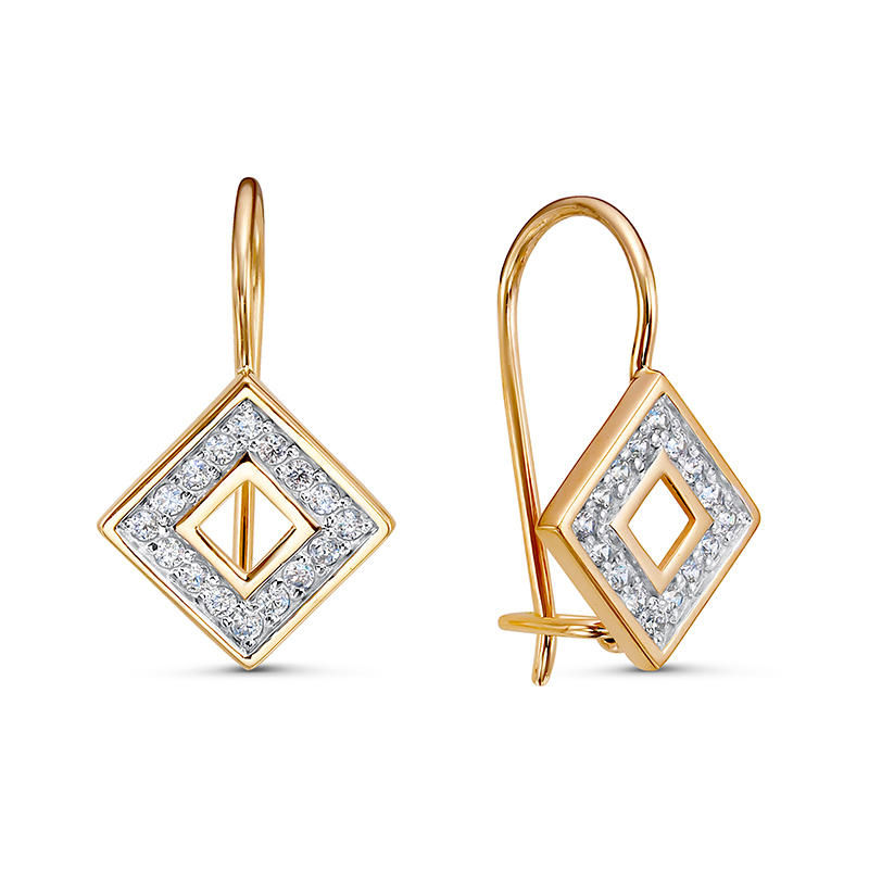 

Серьги из красного золота ЯХОНТ Золотой 265411, фианит, 265411