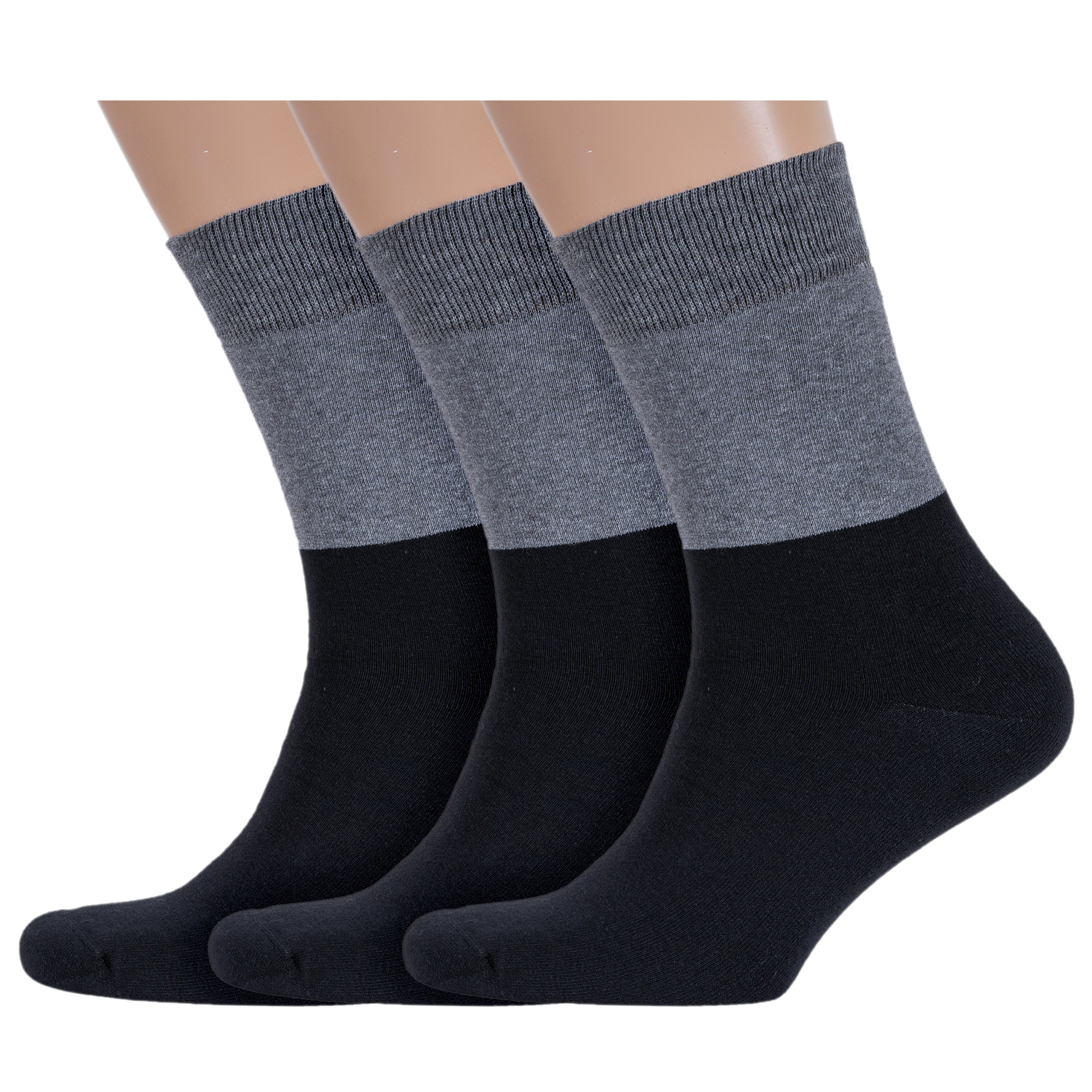 

Комплект носков мужских Rusocks 3-М3-33074 черных; серых 27-29, Черный;серый, 3-М3-33074