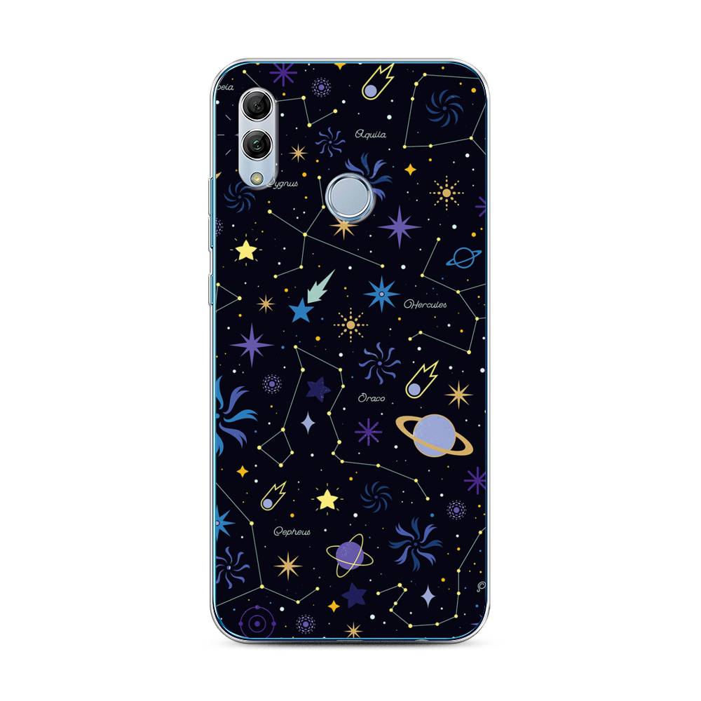 

Чехол для Honor 10 Lite/Huawei P Smart 2019 "Цветной космос", Желтый, 67550-2