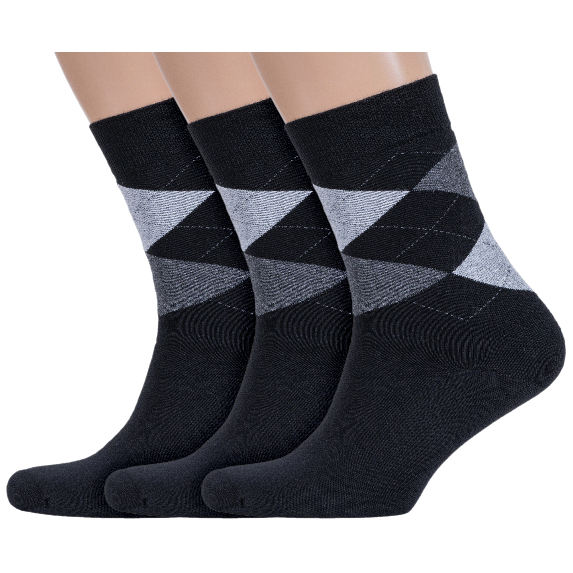 

Комплект носков мужских Rusocks 3-М3-33064 черных; серых 25-27, Черный;серый, 3-М3-33064