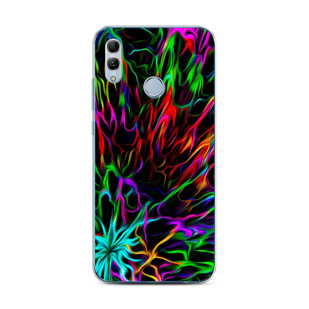 

Чехол для Honor 10 Lite/Huawei P Smart 2019 "Разноцветные разводы", Голубой;зеленый;оранжевый, 67550-3