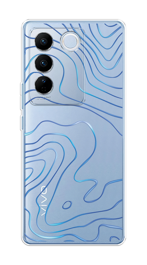 

Чехол на Vivo V27/V27 Pro "Blue lines", Прозрачный;синий, 268550-1