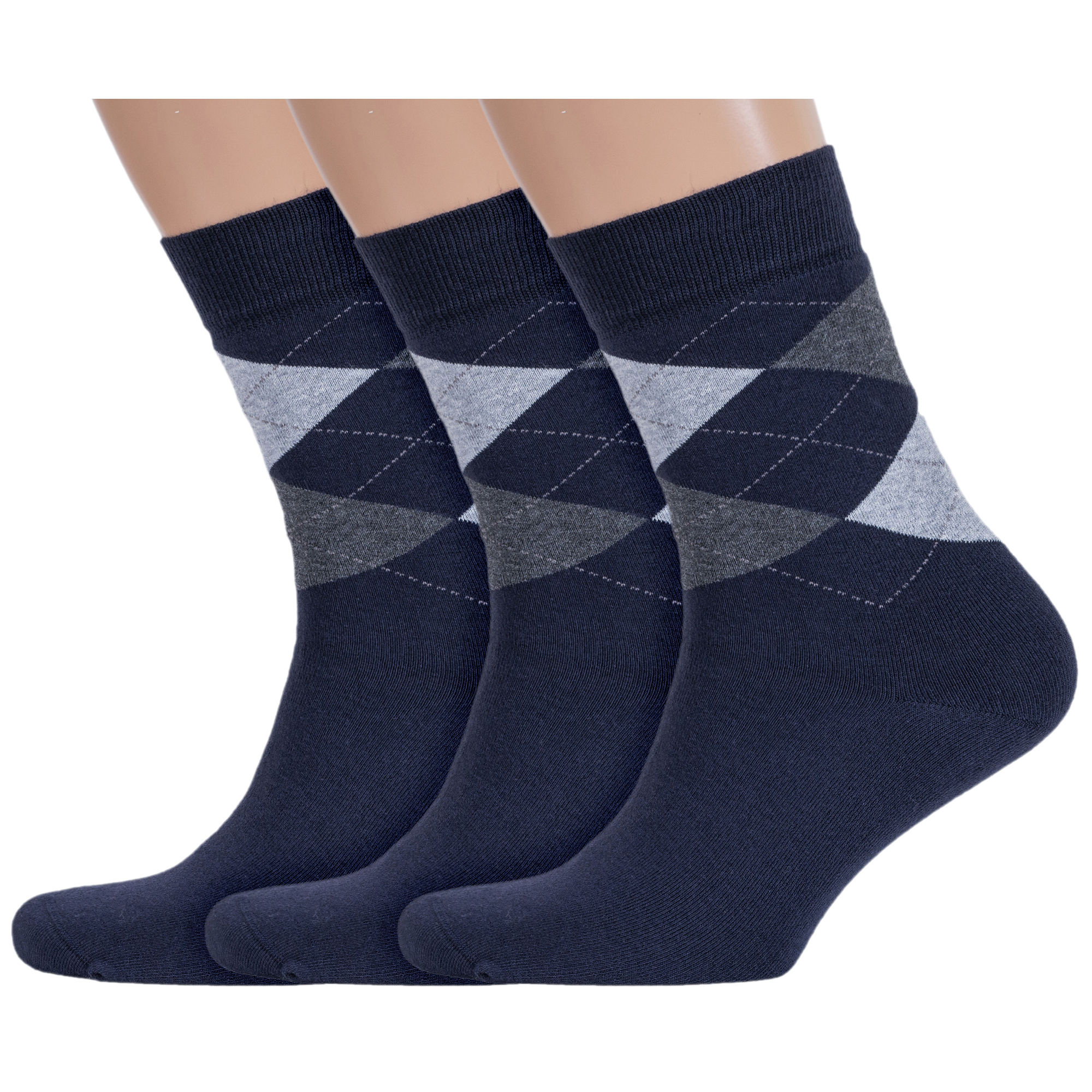 

Комплект носков мужских Rusocks 3-М3-33064 синих; серых 27-29, 3-М3-33064