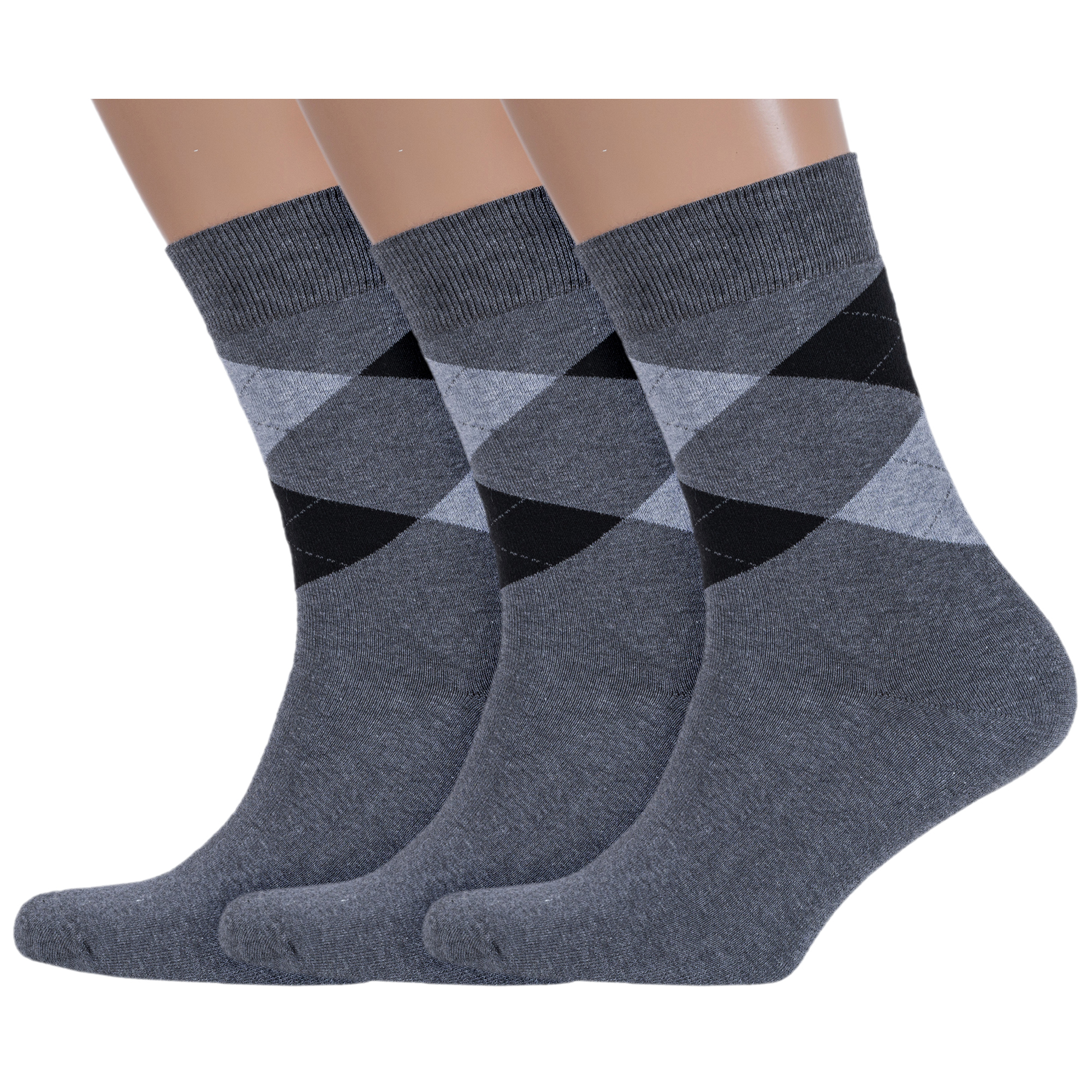

Комплект носков мужских Rusocks 3-М3-33064 серых; черных 25-27, Серый;черный, 3-М3-33064