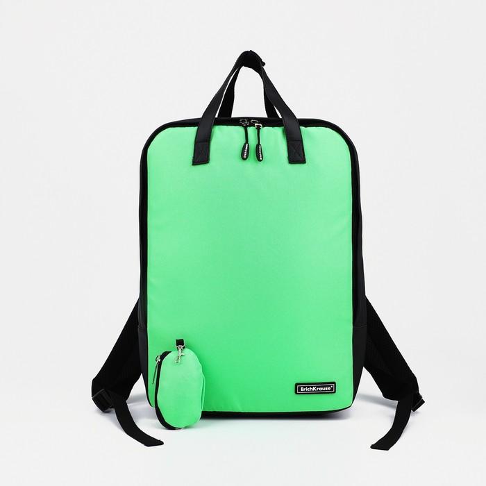 Рюкзак на молнии, кошелек, цвет зеленый