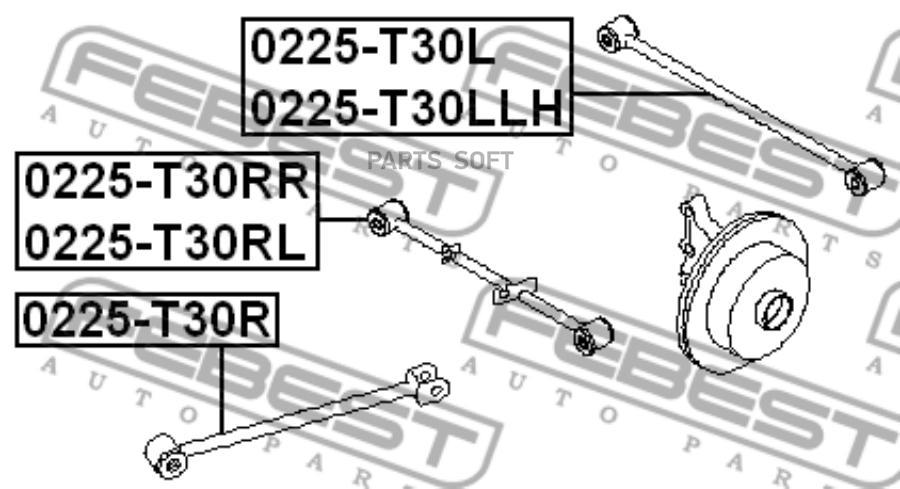 

Тяга задняя поперечная R FEBEST 0225-T30LLH