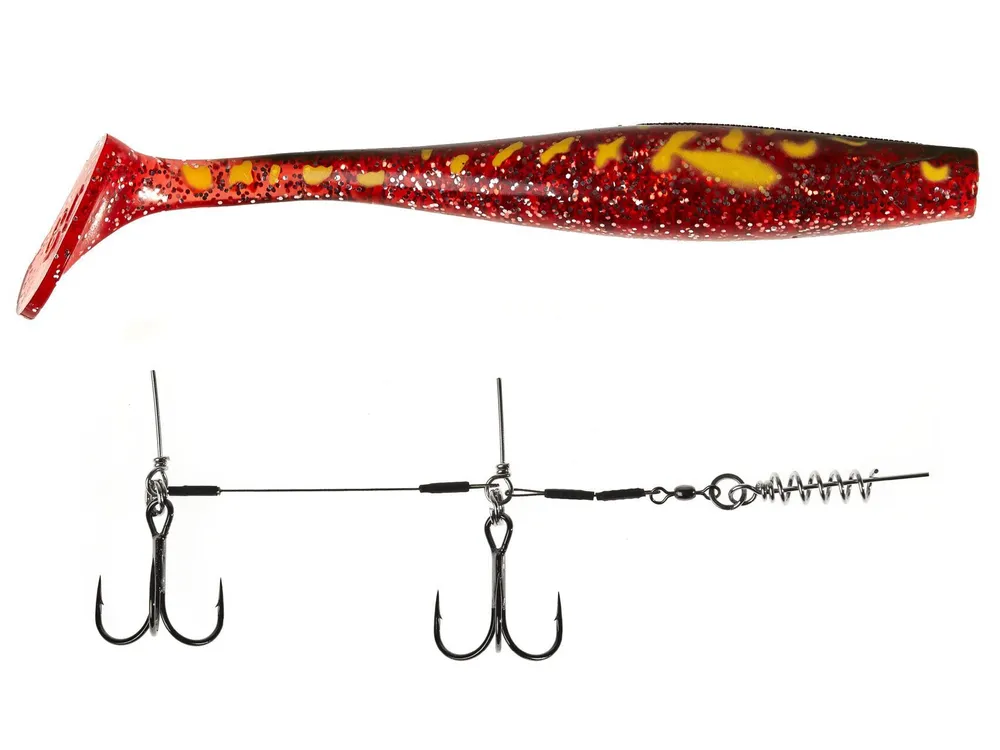 

Набор Виброхвост + стингер Lucky John 3D Series Kubira Swim Shad 10,3" (26 см), pg25, 1 шт, Красный, Kubira Swim Shad