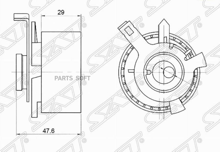 Натяжной Ролик Ремня Грм Ford Focus/Fusion/Mazda Tribute/2 1,6/1,8/2,0 Sat арт. ST-1328472