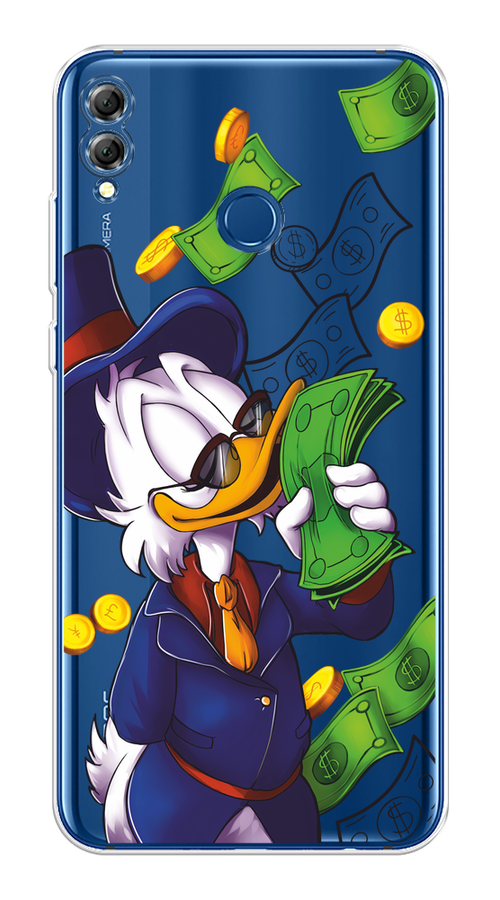 

Чехол на Honor 8X / Хонор 8Х "Scrooge McDuck with Money", Синий;зеленый;белый, 66750-6