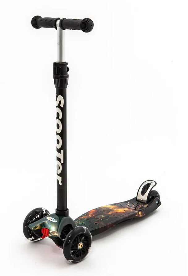 

Самокат Scooter BKS-210 3-х колес. с подсвет graphic 76 50 кг черный, BKS-210 62001