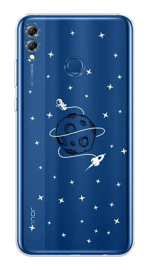 

Чехол на Honor 8X / Хонор 8Х "Полет вокруг луны", Белый;серый;черный, 66750-2