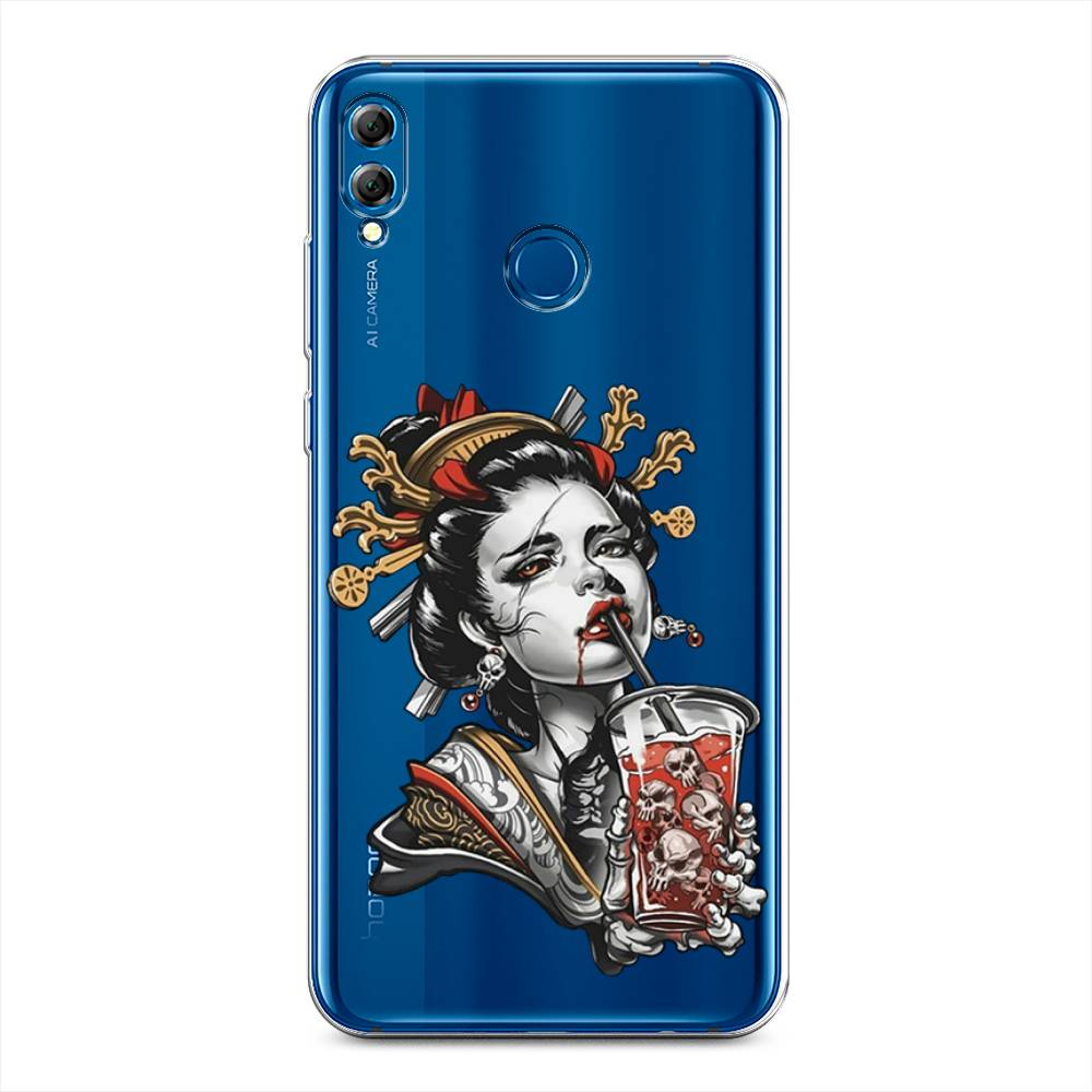 

Чехол для Honor 8X "Опасная гейша", Красный;черный;серый, 66750-4
