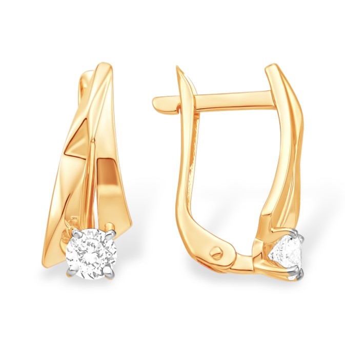 

Серьги из красного золота ЯХОНТ Золотой 2726727, фианит, 2726727