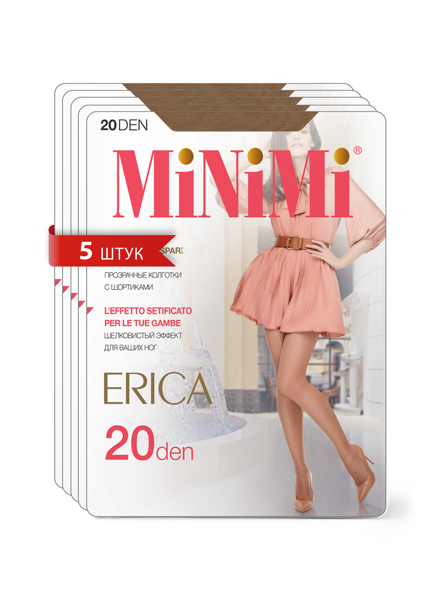 

Комплект колготок женских Minimi ERICA 20 (спайка  шт.) бежевых, Бежевый, ERICA 20 (спайка 5 шт.)