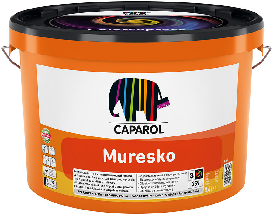 

CAPAROL Muresko base 3 фасадная краска на базе силиконовой смолы SilaCryl (9,4л), Прозрачный