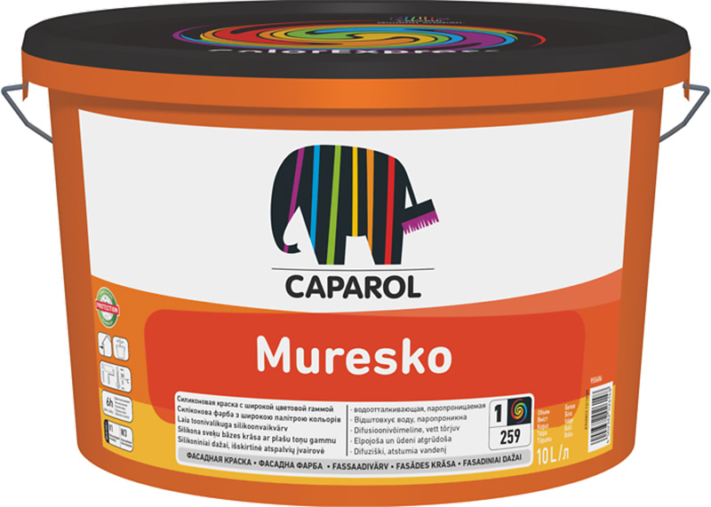 

CAPAROL Muresko base 1 фасадная краска на базе силиконовой смолы (10л), Белый