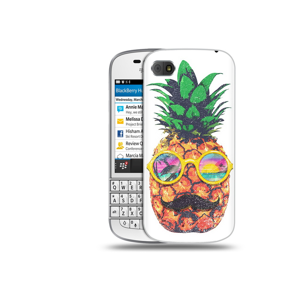 

Чехол MyPads Tocco для BlackBerry Q10 прикольный ананас с лицом, Прозрачный, Tocco