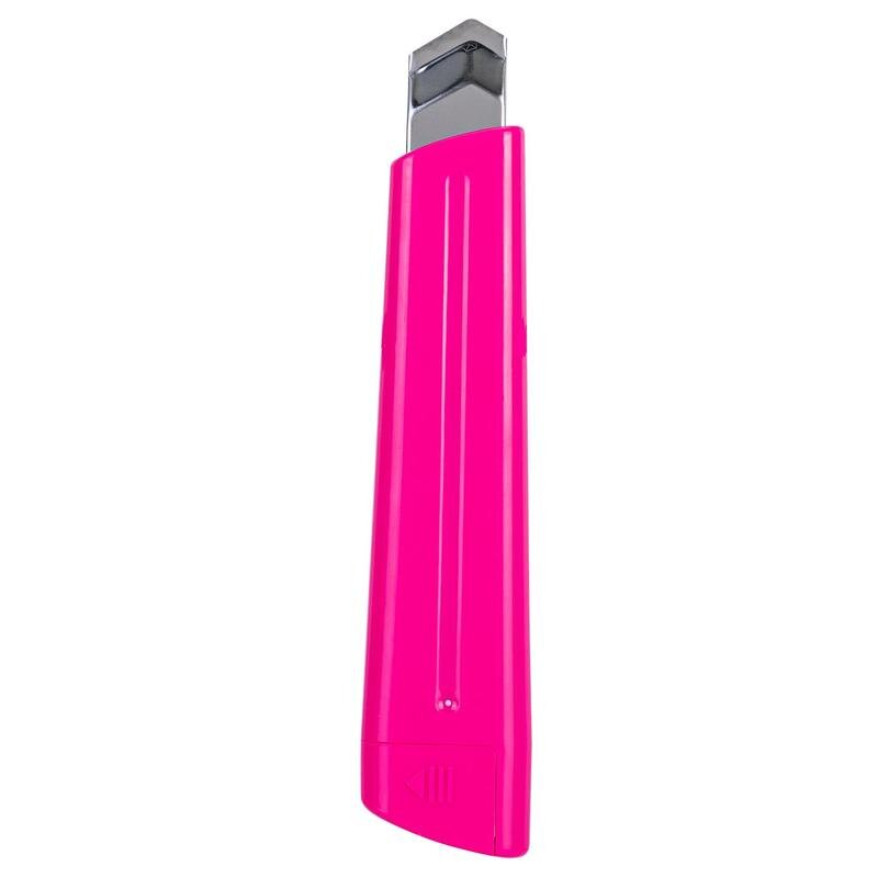 Нож канцелярский Deli E2040 RIO с фиксатором розовый ширина лезвия 18 мм, 1406608