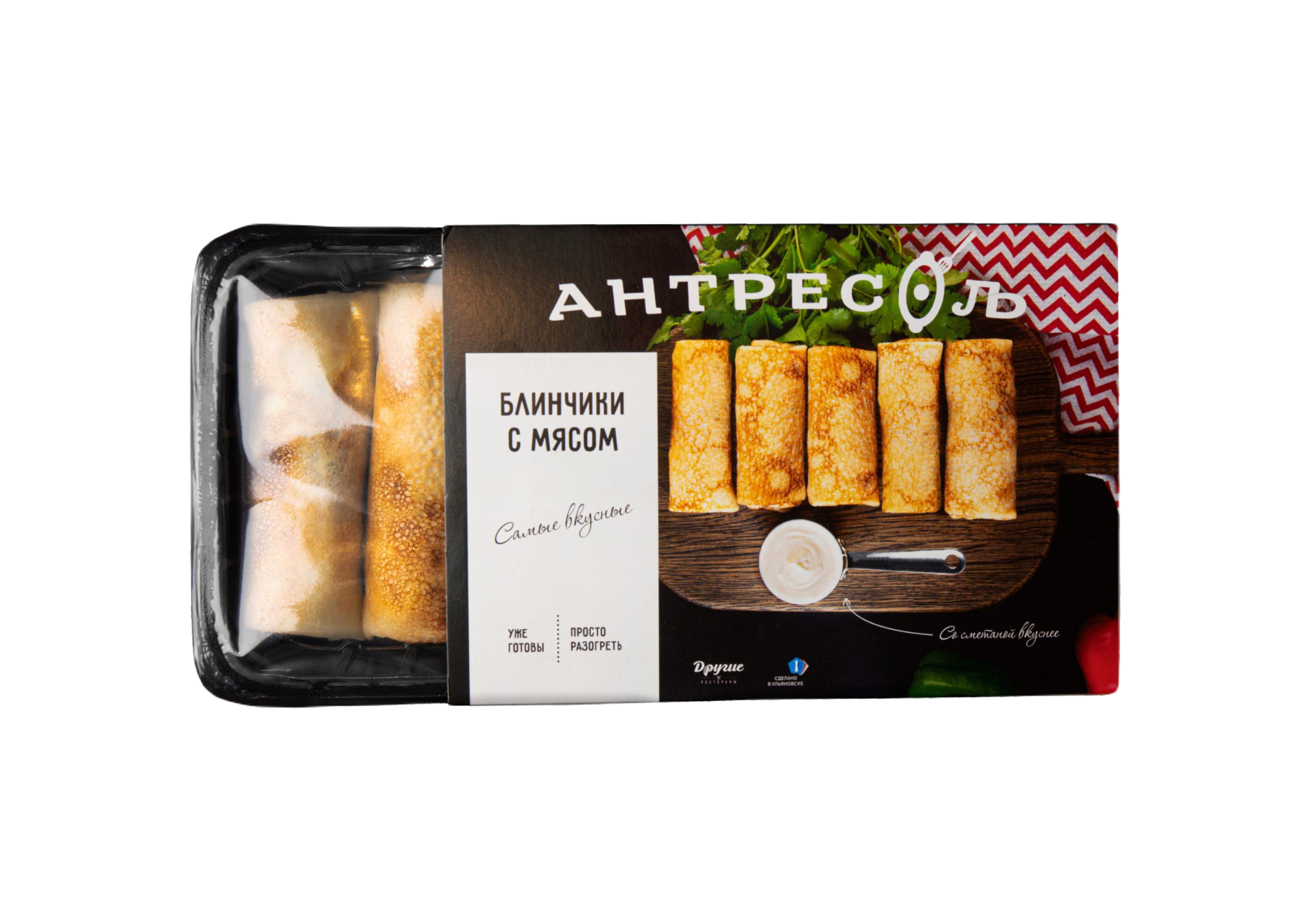 

Блинчики с мясом зам 400г Антресоль