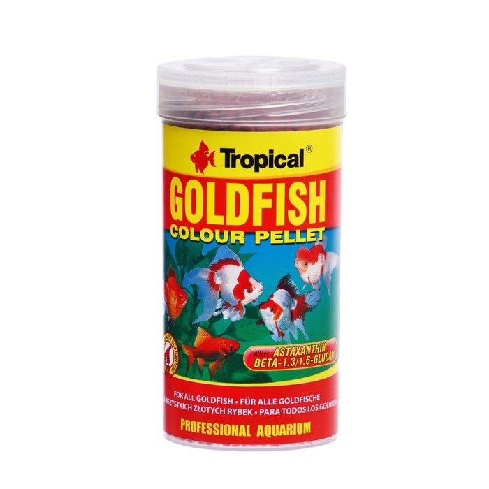 

Корм Tropical Goldfish Color Pellets для усиления окраски рыб, пеллеты, 250 мл, 90 г