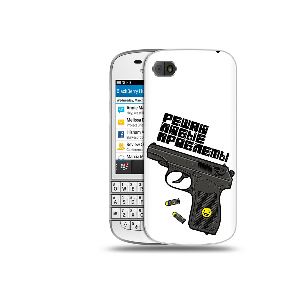 

Чехол MyPads Tocco для BlackBerry Q10 пистолет против проблем, Прозрачный, Tocco