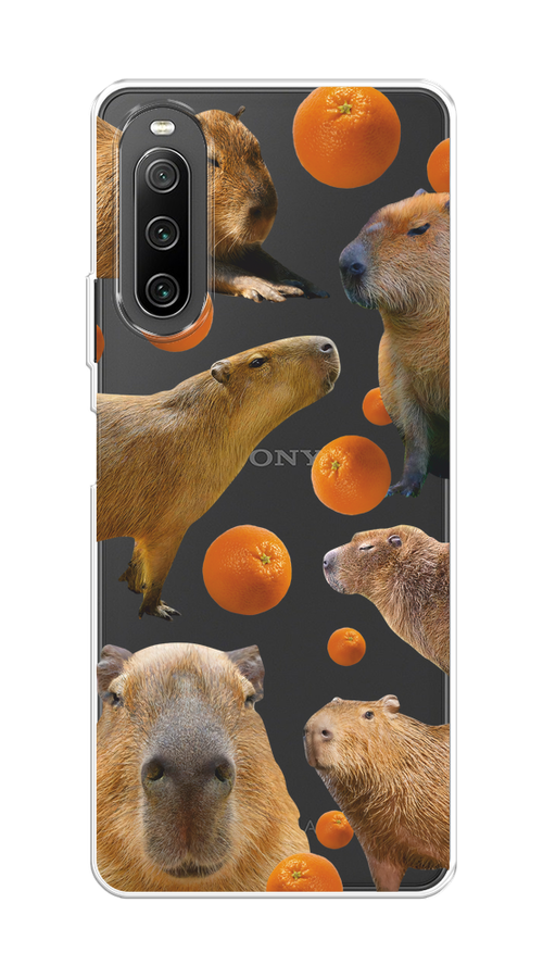 

Чехол на Sony Xperia 10 IV "Капибара и апельсины", Бежевый;оранжевый, 55250-1