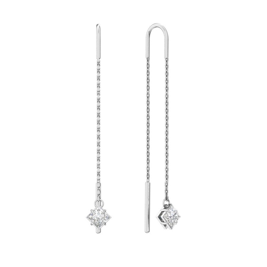 

Серьги продевки из серебра ЯХОНТ Золотой 2702805, фианит, 2702805