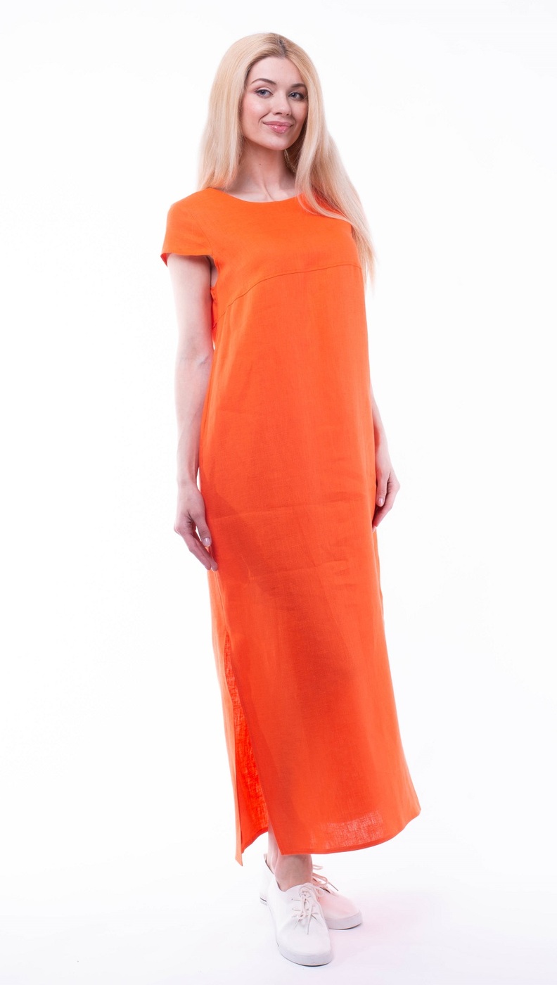 Платье женское Gabriela 5169-49 оранжевое 46 RU