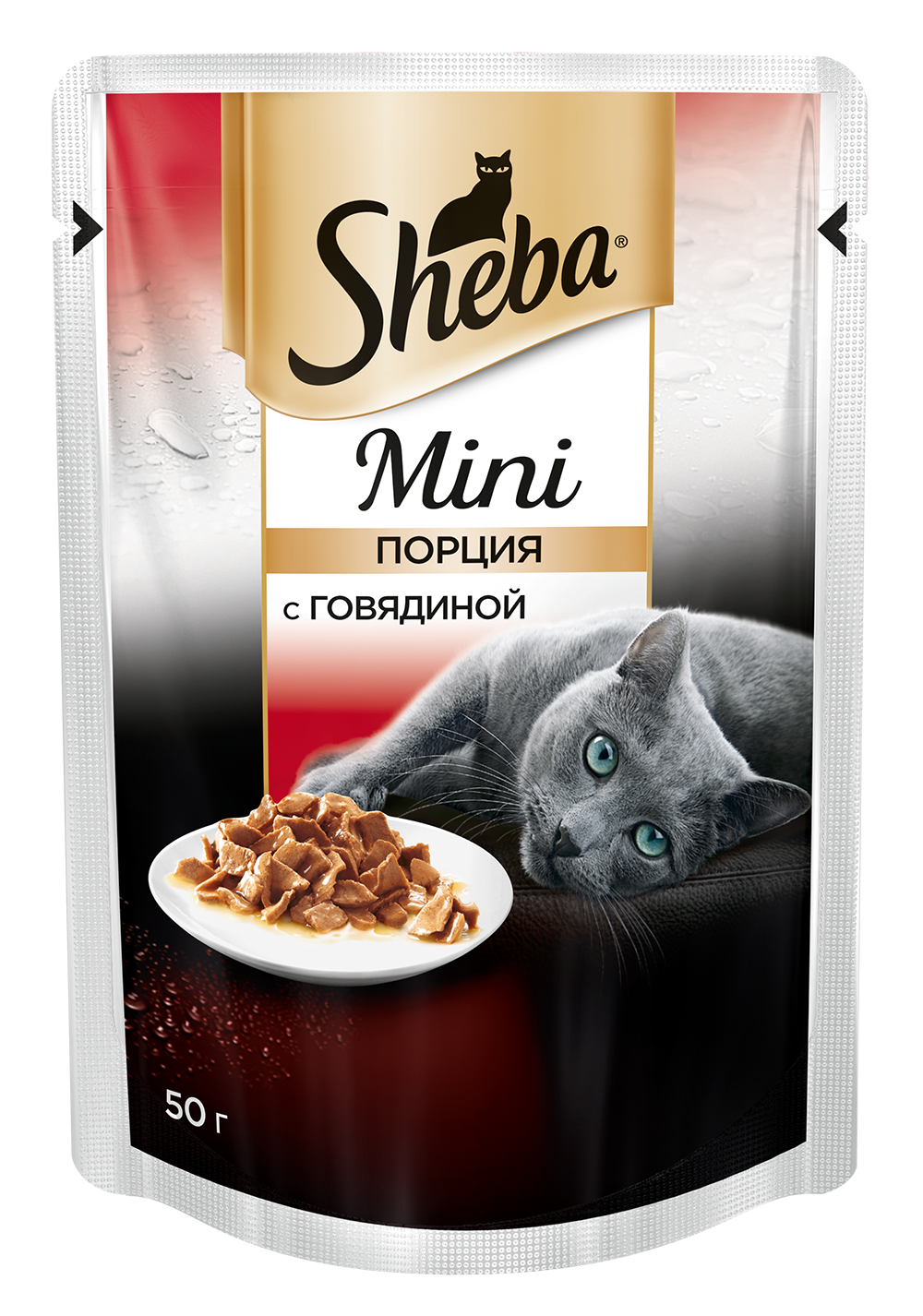 фото Влажный корм для кошек sheba mini c говядиной, 50г