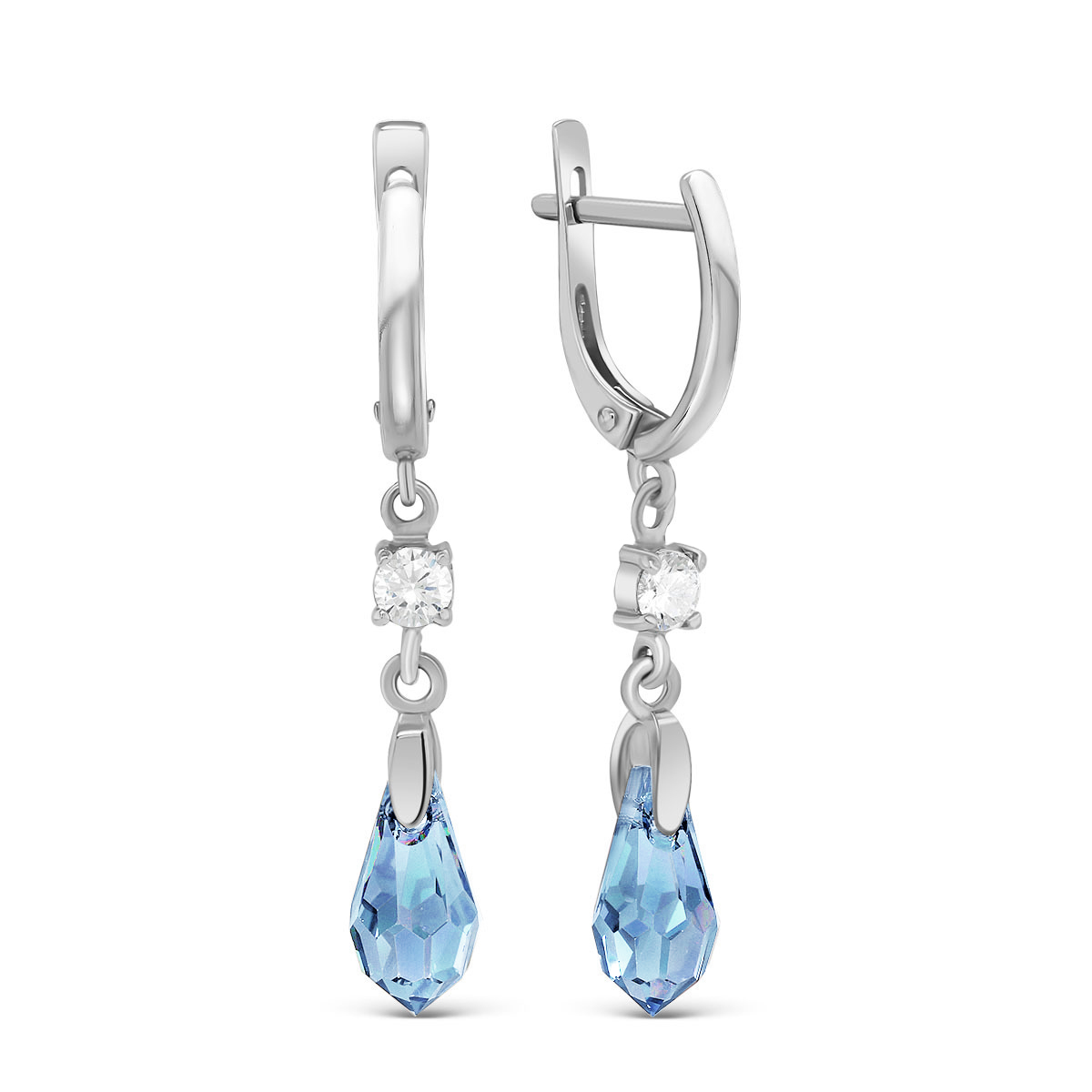 

Серьги из серебра с фианитом, кристаллом ювелирным ЯХОНТ Ювелирный 2699858, 2699858