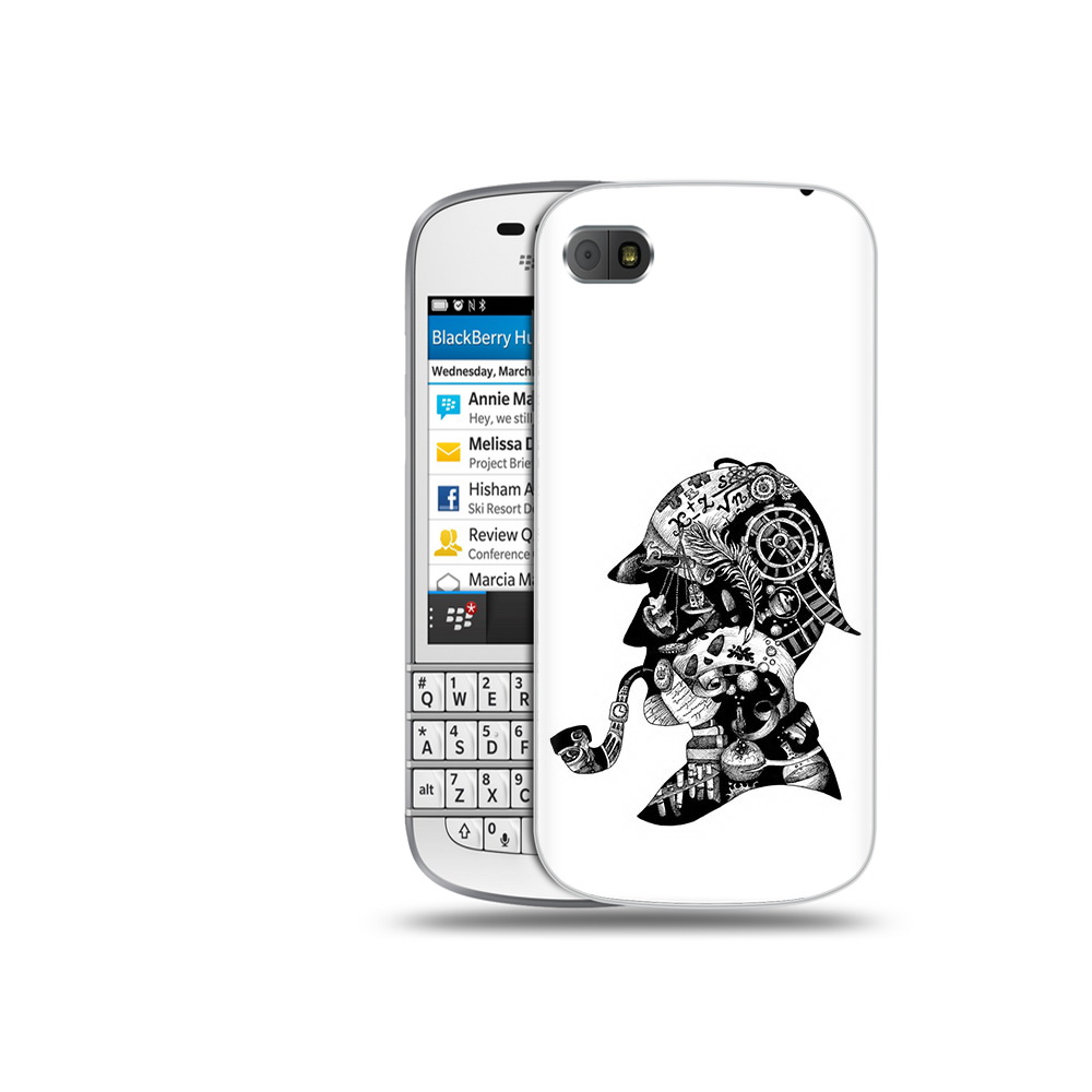 

Чехол MyPads Tocco для BlackBerry Q10 мужчина с трубкой абстракция, Прозрачный, Tocco
