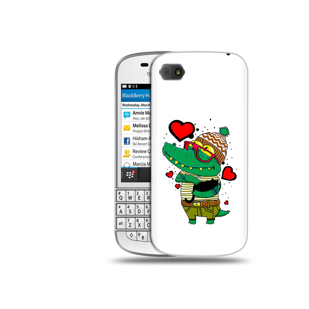 

Чехол MyPads Tocco для BlackBerry Q10 Влюбленный крокодил, Прозрачный, Tocco