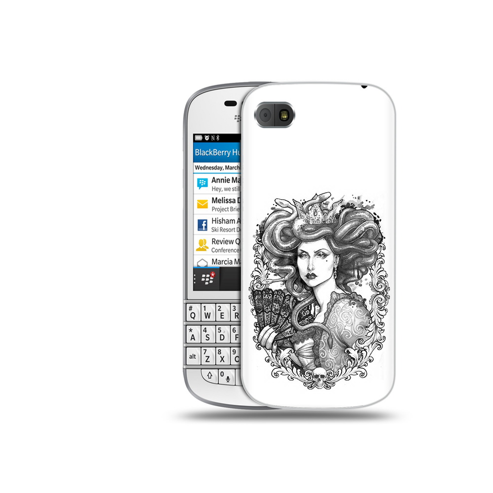 

Чехол MyPads Tocco для BlackBerry Q10 медуза черно белый, Прозрачный, Tocco